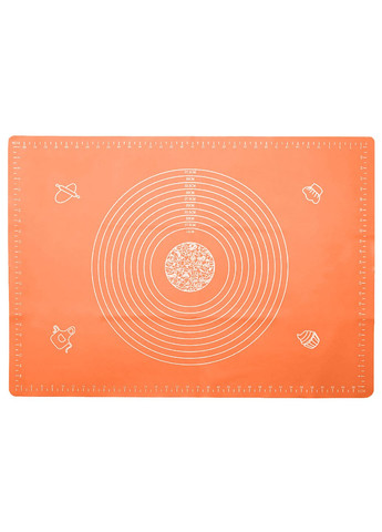 Силиконовый кондитерский коврик для раскатки теста 50х70 см Оранжевый A-Plus (260132462)