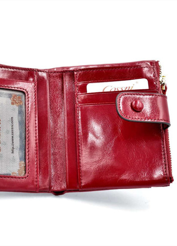 Жіночий шкіряний гаманець Cossni темно-червоний SKL85-295592 New Trend (259169191)