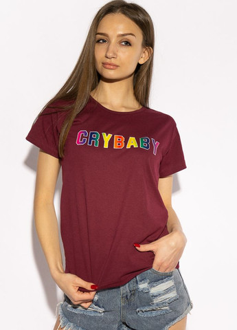 Бордовая летняя футболка женская crybaby (бордовый) Time of Style