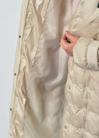 Серо-бежевая демисезонная куртка женская демисезонная светло-бежевого цвета Let's Shop