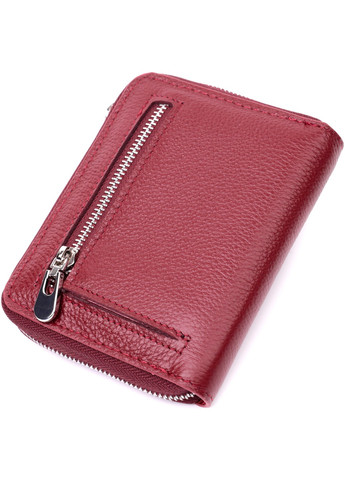 Симпатичний шкіряний гаманець для жінок на блискавці з тисненим логотипом виробника 19491 Бордовий st leather (277980395)