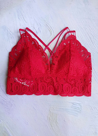 Топ кружевной красный Crochet Strappy Lace Bralette Victoria's Secret (260601851)