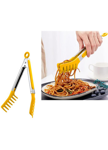Щипцы грабли для спагетти пластиковые с ручками из нержавеющей стали и силикона 26 см Kitchen Master (275104097)