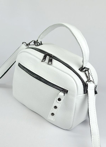 Белая женская маленькая сумка из натуральной кожи, молодежная кожаная мини сумочка кросс-боди Serebro (266701163)