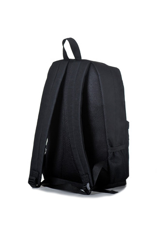 Стильный однотонный черный мужской рюкзак из прочной ткани и спинкой сеткой с модным рисунком вышивкой орла No Brand (258591371)