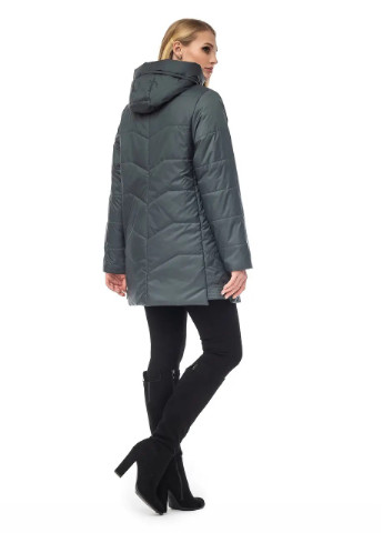 Графітова демісезонна куртка осіння жіноча великих розмірів SK