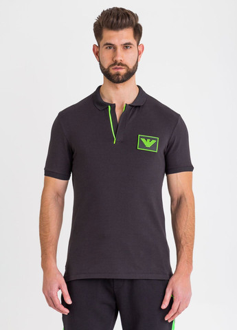 Черная футболка-поло для мужчин Emporio Armani