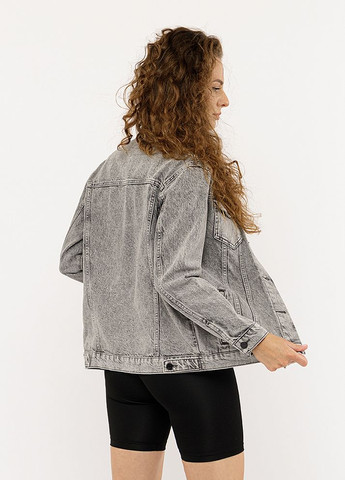 Светло-серая демисезонная женская джинсовая куртка цвет светло-серый цб-00219140 Yuki