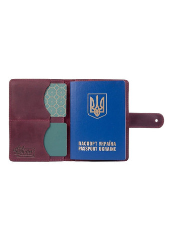 Обкладинка для паспорта зі шкіри «Discoveries» PB-03S / 1 Shabby Alga Темно-зелений Hi Art (268371746)