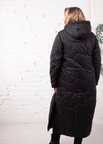 Черная демисезонная женская демисезонная куртка большого размера стежка битое стекло SK