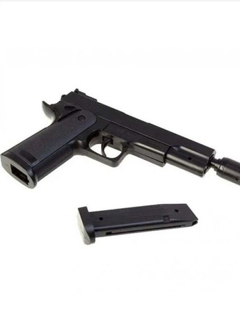 Детский страйкбольный пистолет Colt 1911 с пластиковым глушителем Galaxy G053B No Brand g053b colt 1911 (275995088)