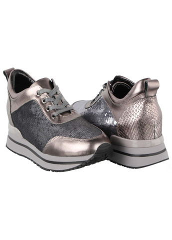 Серебряные всесезонные женские кроссовки 60112 Deenoor