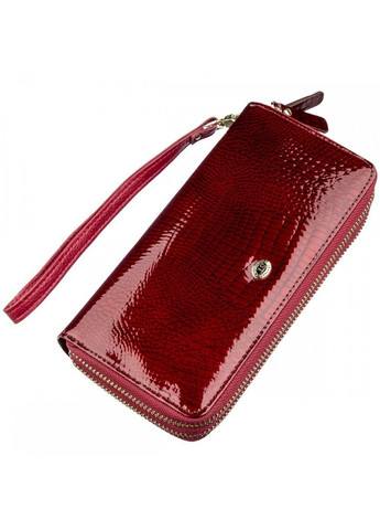 Жіночий бордовий гаманець з натуральної лакової шкіри ST Leather 18907 Бордовий ST Leather Accessories (269994228)