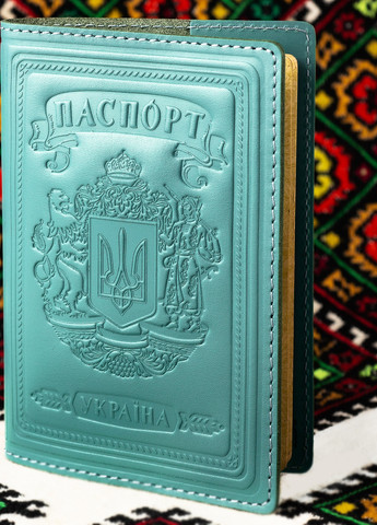 Шкіряна Обкладинка Для Паспорта Villini 003 Глянець Блакитний Martec (259040660)