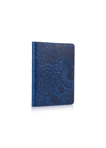 Кожаная обложка на паспорт HiArt PC-01 Mehendi Art голубой Голубой Hi Art (268371602)
