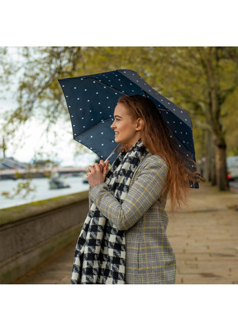 Чёрный зонт женский механический l553-041246 superslim-2 polka dot (горох) Fulton маленький (269994277)