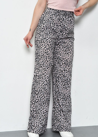 Штани жiночi літні бежевого кольору з леопардовим принтом Let's Shop (275094905)