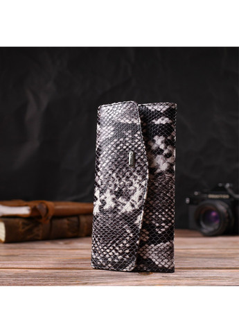 Женское фактурное портмоне из натуральной кожи с тиснением под змею 21692 Разноцветное Canpellini (259815865)