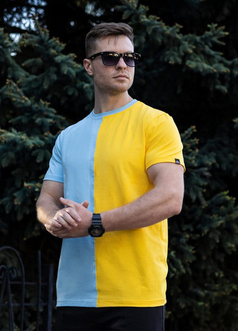 Блакитна футболка segmentation в2 жовто-блакитний Pobedov