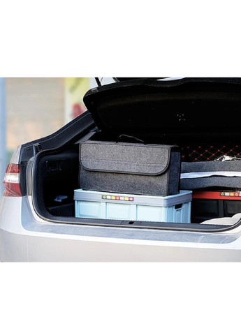 Автомобильный компактный портативный вместительный органайзер в багажник искусственный войлок 50х25х15 см (475086-Prob) Серый Unbranded (261409534)