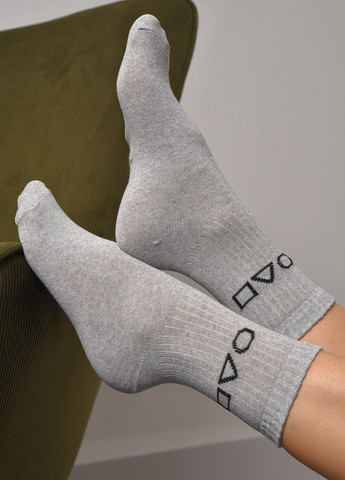 Шкарпетки жіночі демісезонні сірого кольору розмір 36-40 Let's Shop (277983326)