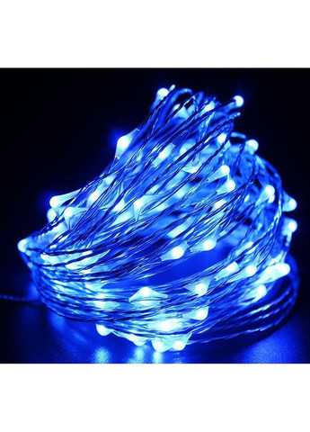 Світлодіодна гірлянда нитка "Краплі роси" на 100 світлодіодів 10 м на батарейках Синій Led (262805826)