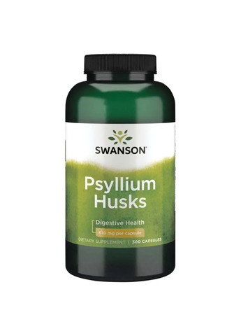 Лушпіння Насіння Подорожника Psyllium Husks 610 мг - 300 капсул Swanson (269462111)
