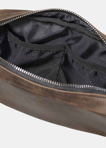 Сумка на пояс (бананка) темно-коричневая из натуральной кожи crazy horse (крейзи хорс) Famk (264644026)