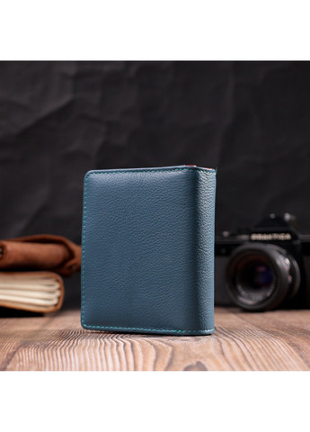 Невеликий вертикальний жіночий гаманець із натуральної шкіри 19435 Бірюзовий st leather (278001158)