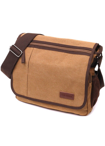 Вместительная текстильная сумка для ноутбука 13" через плечо 22201 Коричневая Vintage (267932187)