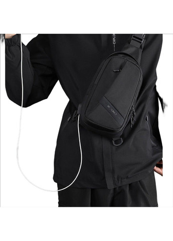 Текстильная сумка-слинг черного цвета AT08-2113A Confident (277963096)