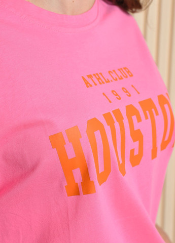 Розовая летняя футболка женская розового цвета размер 44-48 Let's Shop