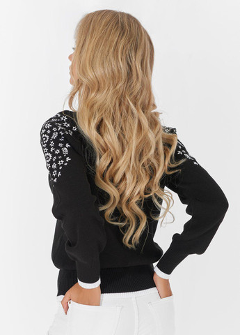 Черный светри светр з вишивкою (ут000067503) Lemanta