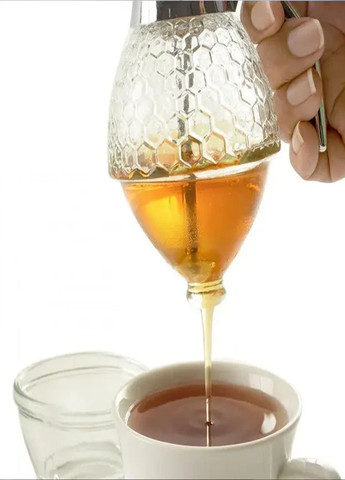 Диспенсер для меду та соусів акрилова банка дозатор 200 мл Rozia honey dispenser (259504014)