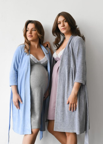 Велюровый халат для беременных и кормящих теплый Мамин Дом (268983710)
