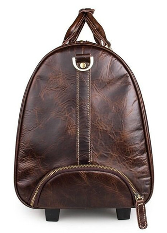 Дорожня шкіряна сумка на колесах 14254 Темно-коричневий Vintage (271813509)