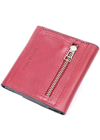 Стильний невеликий гаманець із натуральної шкіри 16800 Бордовий Grande Pelle (267507144)