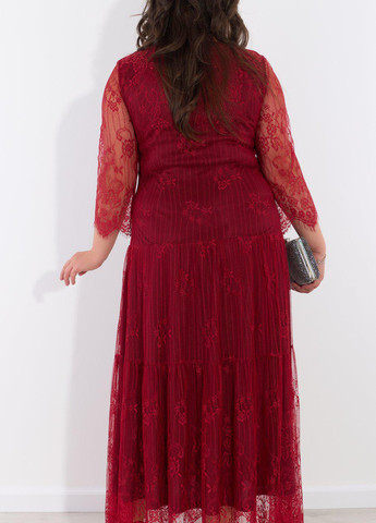 Червона сукні великіх розмірів красива гіпюрова сукня великого розміру (53241) Lemanta