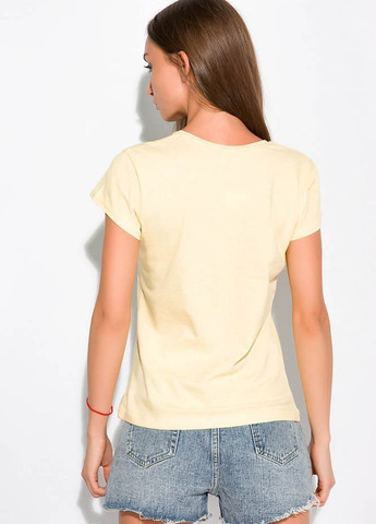 Жовта літня футболка з принтом на грудях (жовтий) Time of Style