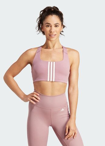 Розовый спортивный бра powerimpact medium-support adidas