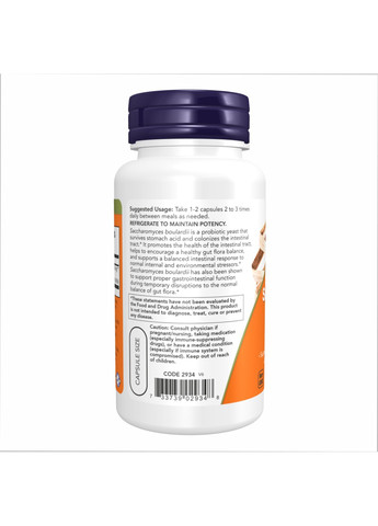 Сахароміцети Буларді Saccharomyces Boulardii - 60 капсул Now Foods (269461851)