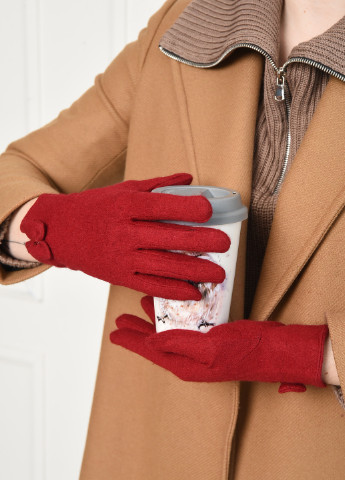 Перчатки женские текстильные бордового цвета Let's Shop (256699395)