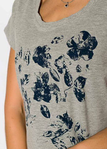 Прозора літня футболка жіноча вільного крою (світло-сірий меланж) Time of Style