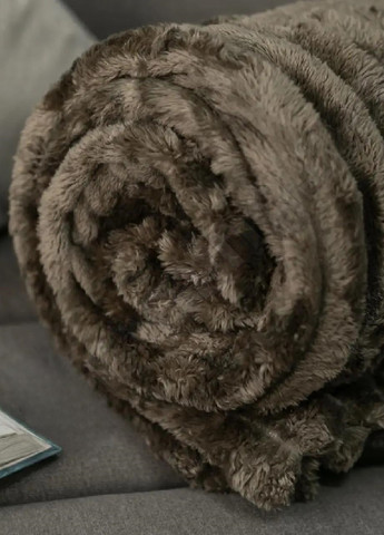 Плед покрывало одеяло велюровое с тиснением в виде широких полос шарпей элит евро 200х230 см (476232-Prob) Гранит Unbranded (277752918)