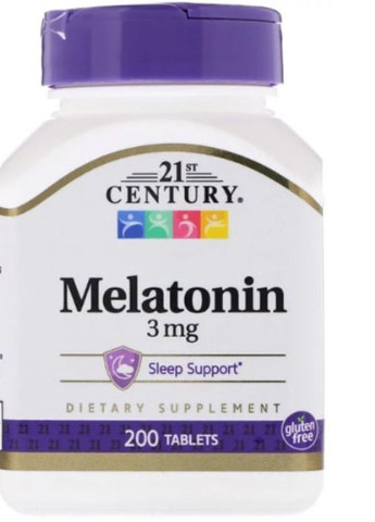 Melatonin 3 mg 200 Tabs CEN-22721 21st Century (256719828)