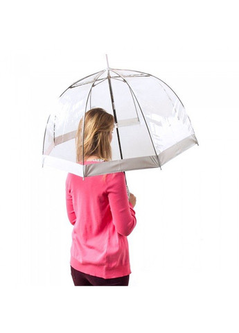 Механический женский прозрачный зонт-трость BIRDCAGE-1 L041 - WHITE Fulton (262449474)