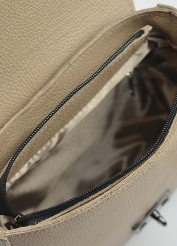 Бежевая женская маленькая кожаная сумка через плечо, молодежная мини сумочка из натуральной кожи Serebro (266623592)