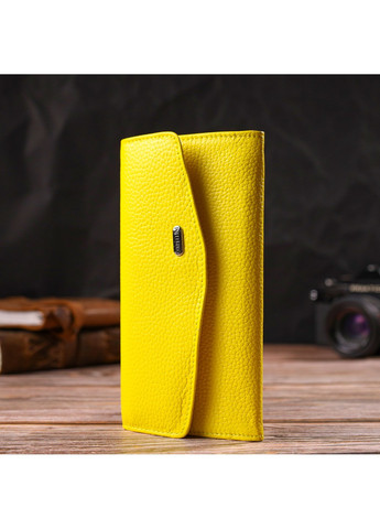 Яскраве жіноче портмоне з натуральної шкіри флотар 21697 Жовте Canpellini (259873956)