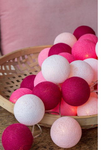 Гирлянда тайские фонарики CBL Розовая 20 шариков, 2.5 м Cotton Ball Lights (257975597)