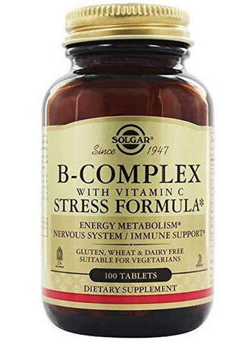 B-Complex with Vitamin C Stress Formula 100 Tabs Solgar (258499044)